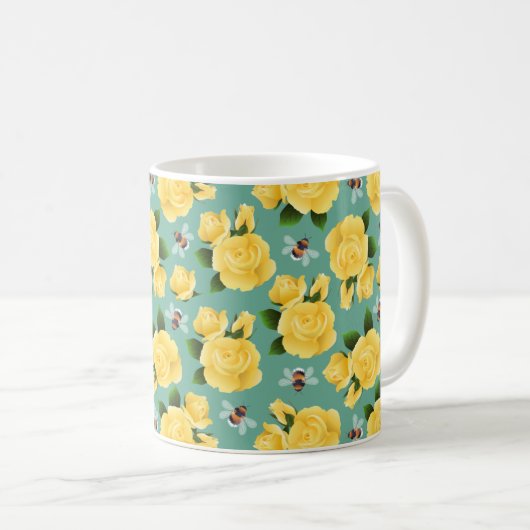 Bienen und Rose Kaffeetasse (VorderseiteRechts)