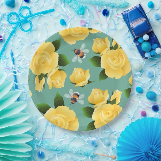 Bienen und Rose Pappteller (Party)