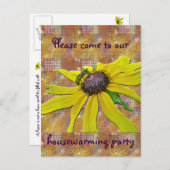 Bienen und Schwarzes Mit Augen Susan Housewarming Einladungspostkarte (Vorne/Hinten)