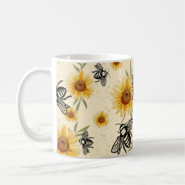 Bienen und Sonnenblumen Kaffeetasse