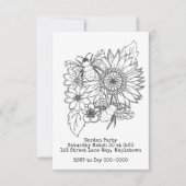 Bienen und Sonnenblumen Kunst Einladung (Vorderseite)