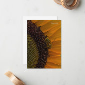Bienen und Sonnenblumen nah Mitteilungskarte (Vorderseite/Rückseite Beispiel)