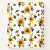 Bienen- und Sonnenblumen-Notebook Notizblock (Rückseite)
