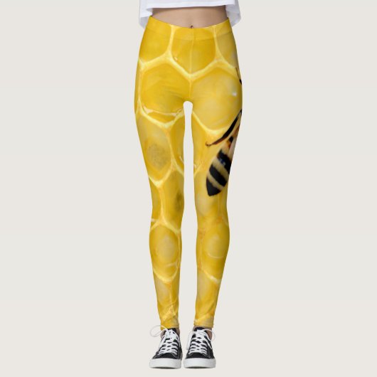 Bienen und Waben Leggings (Vorderseite)