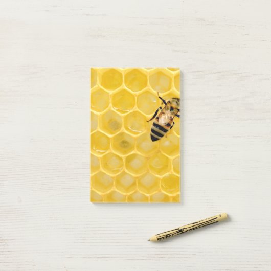 Bienen und Waben Post-it Klebezettel (Auf Schreibtisch)