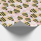 Bienen und weiße Blume Geschenkpapier (Ecke)