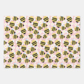 Bienen und weiße Blume Geschenkpapier Set (Vorderseite 3)