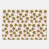 Bienen und weiße Blume Geschenkpapier Set (Vorderseite 2)