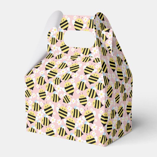 Bienen und weiße Blume Geschenkschachtel (Vorderseite)