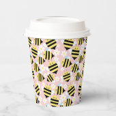 Bienen und weiße Blume Pappbecher (Links)