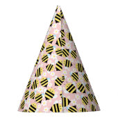 Bienen und weiße Blume Partyhütchen (Rückseite)