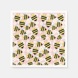 Bienen und weiße Blume Serviette