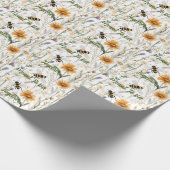 Bienen und Wildblumen sollen zusammenkommen, Geschenkpapier (Ecke)
