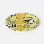 Bienen und Zitronen für Limonade Pappteller (Schrägansicht)