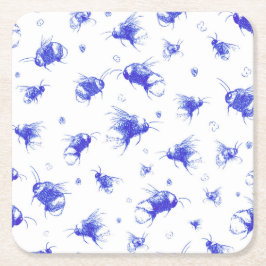 Bienen-Untersetzer - Kunsthandwerk, Geschenk für M Rechteckiger Pappuntersetzer