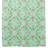 Bienen, Vögel und Blume Duschvorhang (Vorderseite)