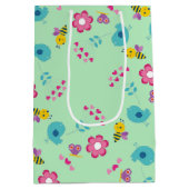 Bienen, Vögel und Blume Mittlere Geschenktüte (Rückseite)