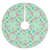 Bienen, Vögel und Blume Polyester Weihnachtsbaumdecke (Vorderseite)