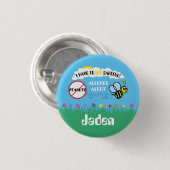 Bienen-vorsichtiger Erdnuss-Allergie-Alarm-Knopf Button (Vorne & Hinten)