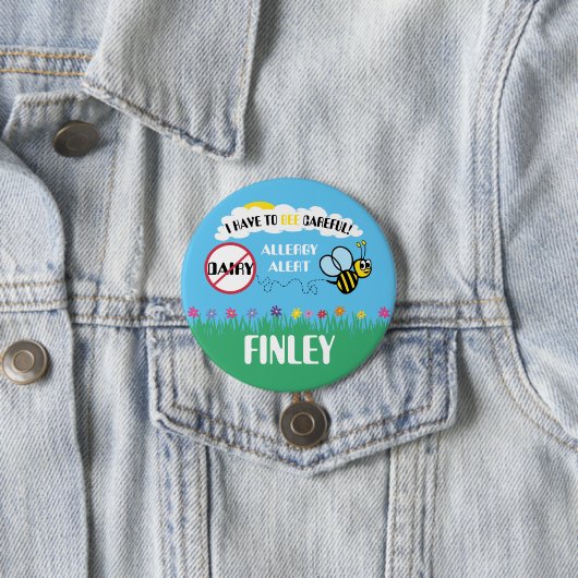 Bienen-vorsichtiger Molkereiallergie-Alarm-Knopf Button (Beispiel)