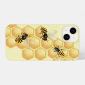Bienen Wasserfarbe Bienen Kunst iPhone Hülle (Rückseite (Horizontal))