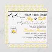 Bienen-Weckglas-Babypartyeinladung Einladung (Vorne/Hinten)