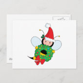 Bienen-Weihnachten Feiertagspostkarte (Vorne/Hinten)