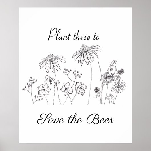 Bienen-Wildblumen gerettet Poster (Vorne)
