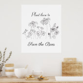 Bienen-Wildblumen gerettet Poster (Küche)