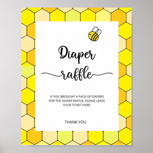 Bienen-Windel-Raffle-Poster Poster (Vorne)