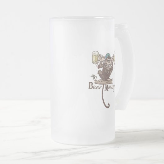 Bienenaffe Mattglas Bierglas (VorderseiteRechts)