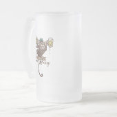 Bienenaffe Mattglas Bierglas (Vorderseite Links)