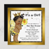 Bienenafrikanische Mädchendusche Einladung (Vorne/Hinten)