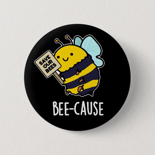 Bienenanfall Funny Insect Bee Pun Dark BG Button (Vorderseite)