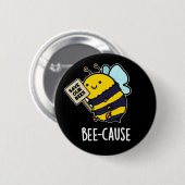 Bienenanfall Funny Insect Bee Pun Dark BG Button (Vorne & Hinten)