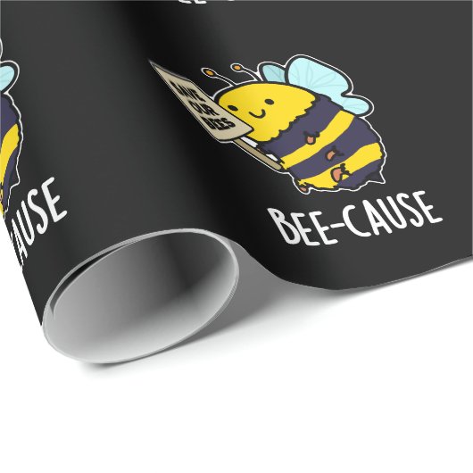 Bienenanfall Funny Insect Bee Pun Dark BG Geschenkpapier (Rolleneckpunkt)
