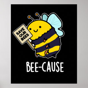 Bienenanfall Funny Insect Bee Pun Dark BG Poster