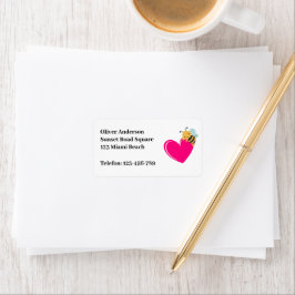 Bienenanschrift: Liebe Adressaufkleber