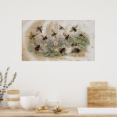 Bienenantiker Lithographiedruck Poster (Küche)