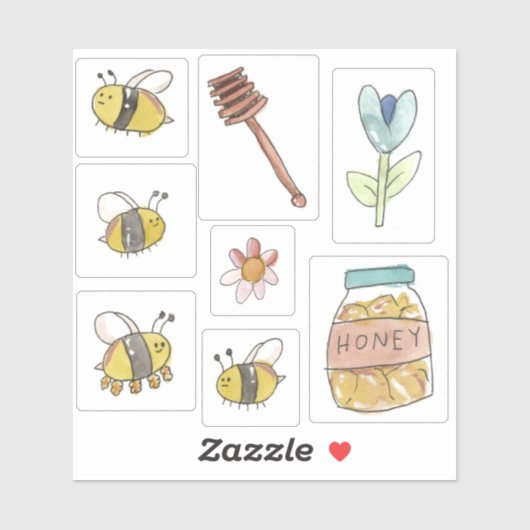 Bienenaufkleber Aufkleber (Blatt)