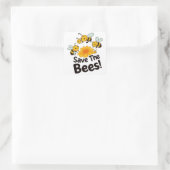 Bienenaufkleber gerettet - Bienenschutz Quadratischer Aufkleber (Tasche)