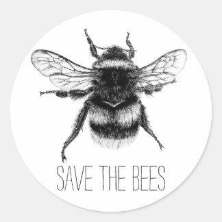Bienenaufkleber gerettet runder aufkleber