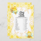 BienenBaby-Dusche passt zum Spiel der Babys Einladung (Vorne/Hinten)