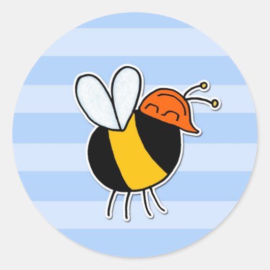 Bienenbauer Runder Aufkleber (Vorderseite)