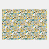 Bienenblätterpapier mit flachem Set von 3 Geschenkpapier Set (Vorderseite 3)