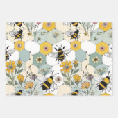 Bienenblätterpapier mit flachem Set von 3 Geschenkpapier Set (Vorderseite 2)