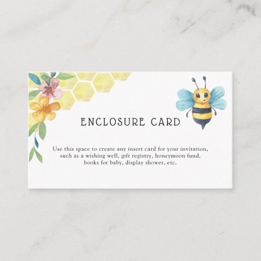 Bienenblume - Benutzerdefinierter Text Begleitkarte (Vorderseite)