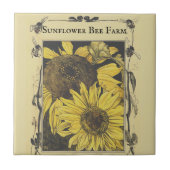 Bienenblume Design Vintages Muster Fliese (Vorderseite)