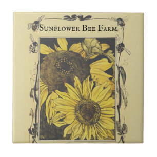 Bienenblume Design Vintages Muster Fliese