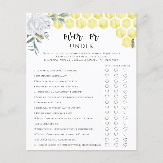 Bienenblume über oder unter Brautparty (Vorderseite)